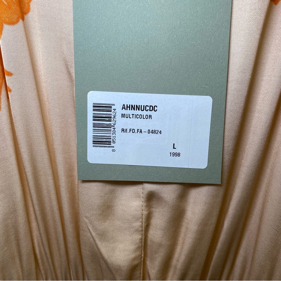 Pietronilla Elegant Peach and Cream Dress Maxi Dress w Sash sz L - Picture 9 of 14